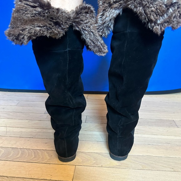 Sam Edelman suede boots over the knee size 8 1/2 low heel - Picture 2 of 7